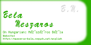 bela meszaros business card